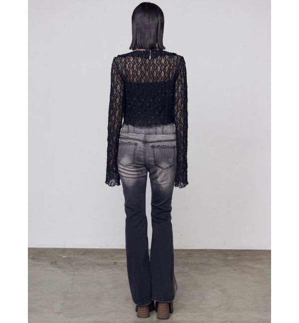 EMODA「ドットラッフルフリルクロップトップ」|Tシャツ・カットソー|