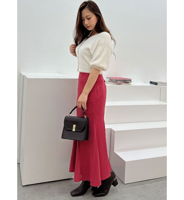 MERCURYDUO「2WAYキーネックミニシャギーコンパクトカーディガン」|カーディガン|