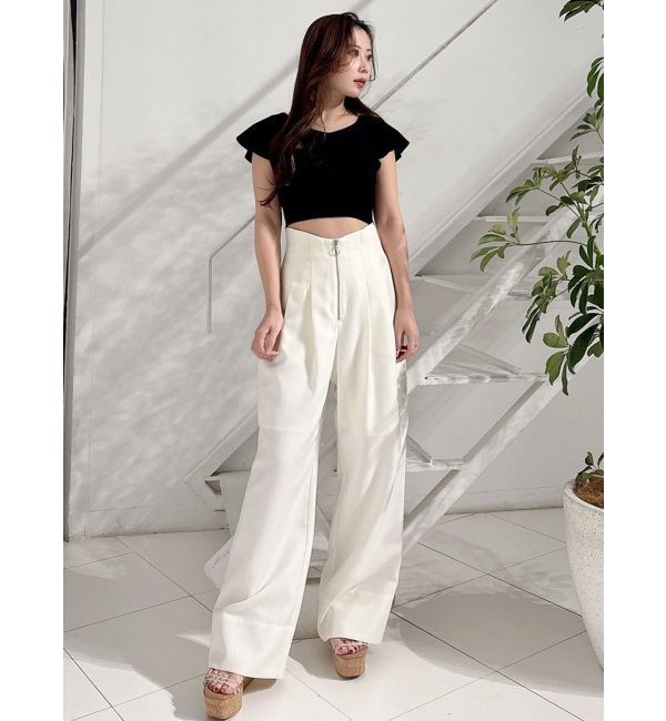 MERCURYDUO「2WAY総針ラッフルコンパクトニット」|ニット・セーター|