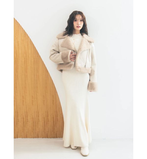 MERCURYDUO「ツイードニットカーデドッキングマーメイドニットワンピース」|ワンピース|