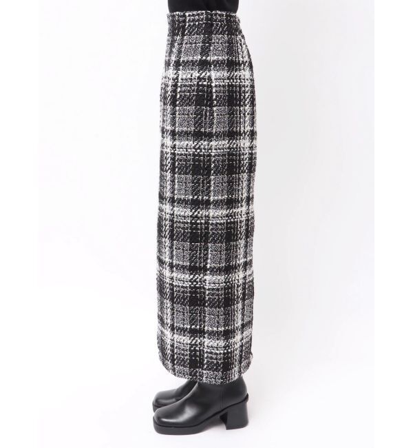 MERCURYDUO「チェックツィードタイトスカート」|スカート|