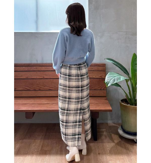 MERCURYDUO「チェックツィードタイトスカート」|スカート|
