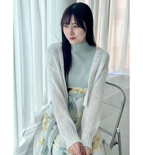 MERCURYDUO「透かし編みラメ混ボレロカーディガン」|カーディガン|