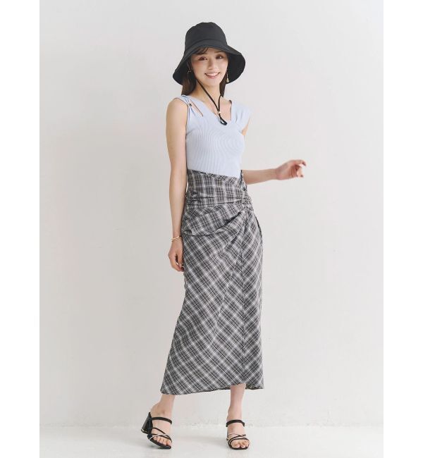 MERCURYDUO「ツイストアシメナロースカート」|スカート|