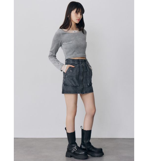 MURUA「シアードッキングベロアトップス」|Tシャツ・カットソー|