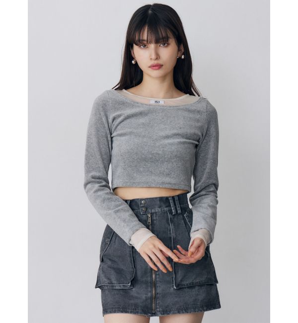 MURUA「シアードッキングベロアトップス」|Tシャツ・カットソー|