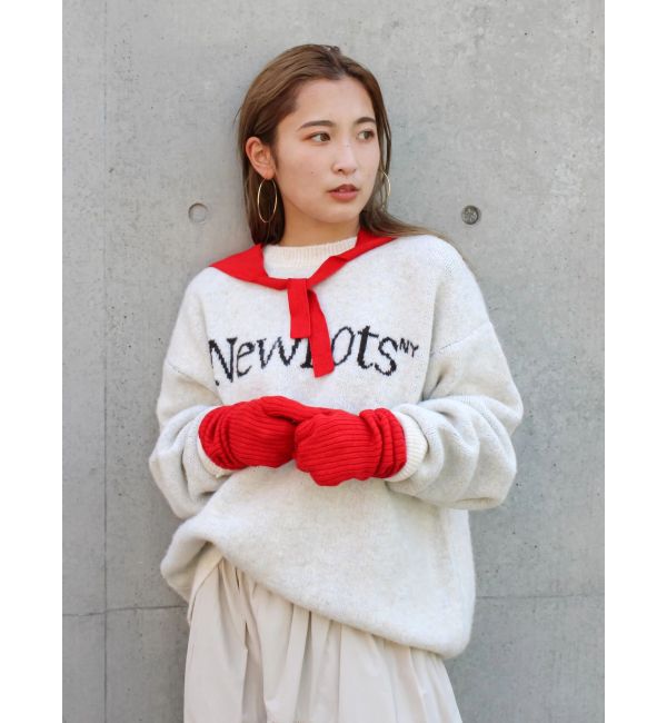 Ungrid「【WEB限定】ロゴルーズニット」|ニット・セーター|アイボリー