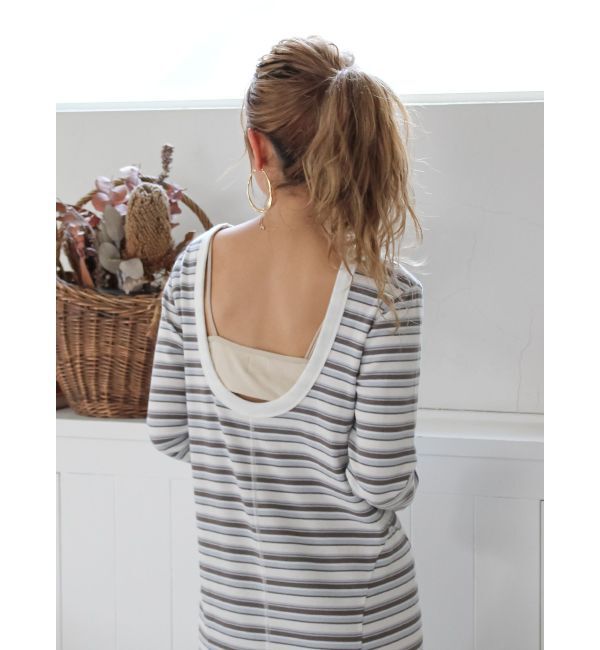 Ungrid「バックオープンテレコカットワンピース」|ワンピース|