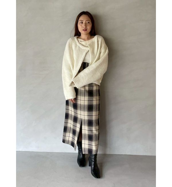 LAGUNAMOON「ロービングチェックナロースカート」|スカート|