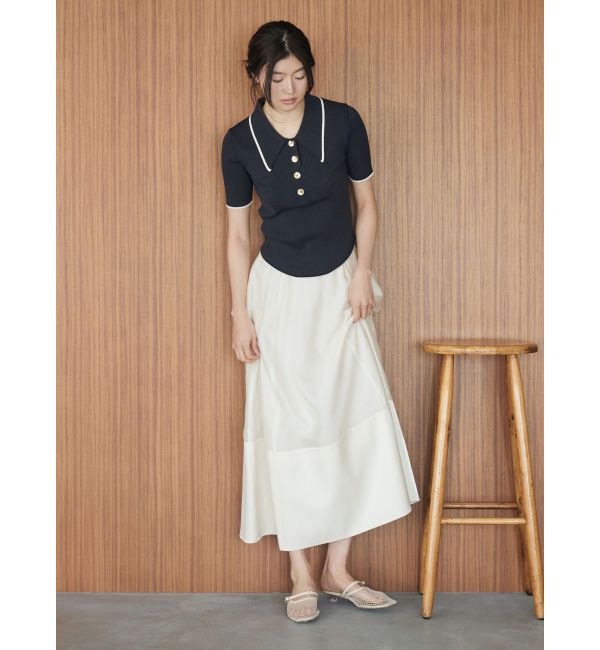 LAGUNAMOON「カラーネックラインニットプルオーバー」|ニット・セーター|