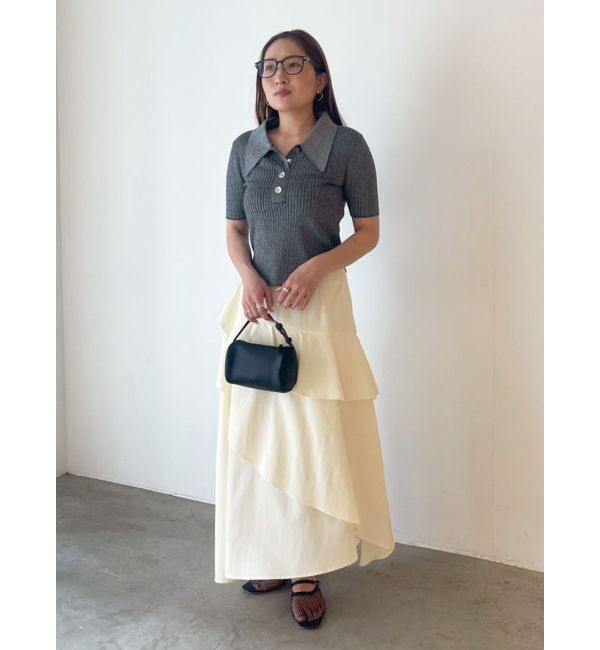 LAGUNAMOON「カラーネックラインニットプルオーバー」|ニット・セーター|