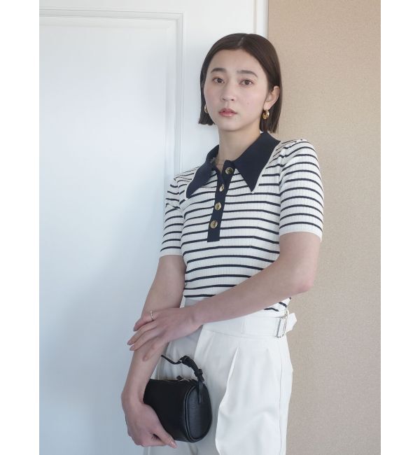 LAGUNAMOON「カラーネックラインニットプルオーバー」|ニット・セーター|