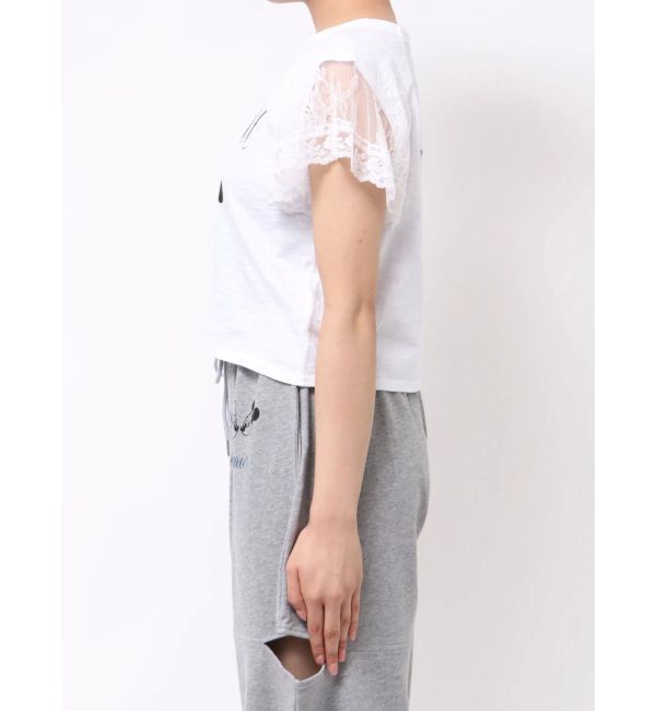 jouetie「【Mickey&Minnie】ILOVEレースリメイクトップス」|Tシャツ・カットソー|
