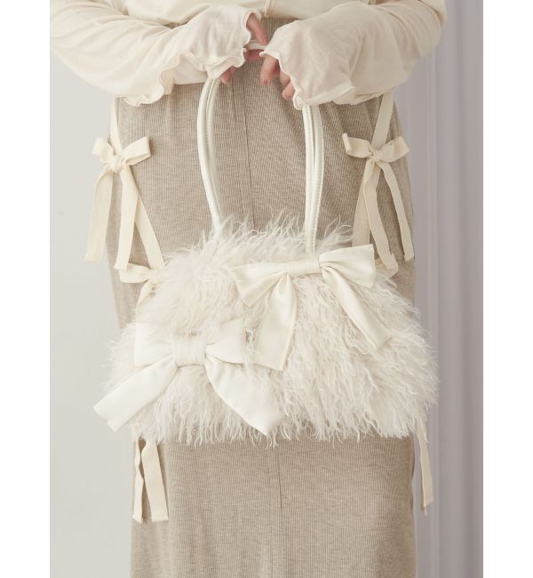 merry jenny「ribbonフェイクファーボストンbag」|ボストンバッグ|