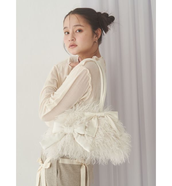 merry jenny「ribbonフェイクファーボストンbag」|ボストンバッグ|