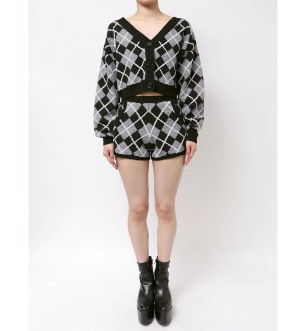 GYDA「アーガイルニットカーディガン」|カーディガン|