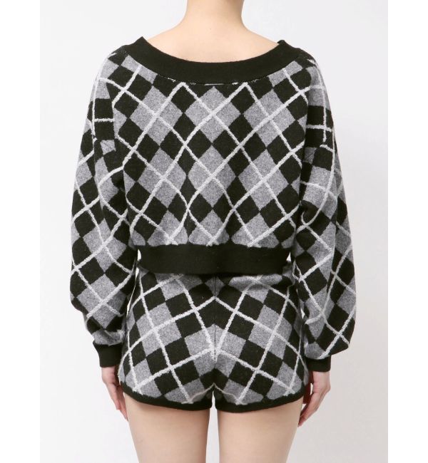 GYDA「アーガイルニットカーディガン」|カーディガン|