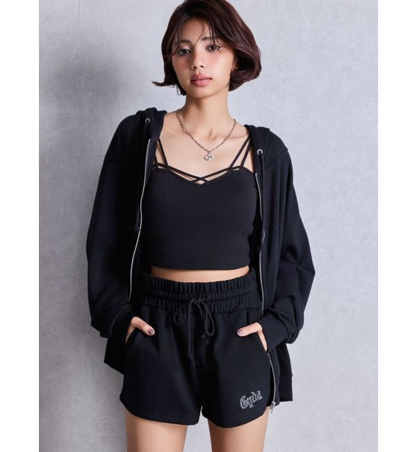 GYDA「NEW BACK GYDAラインストーンラメパーカー」|パーカー|