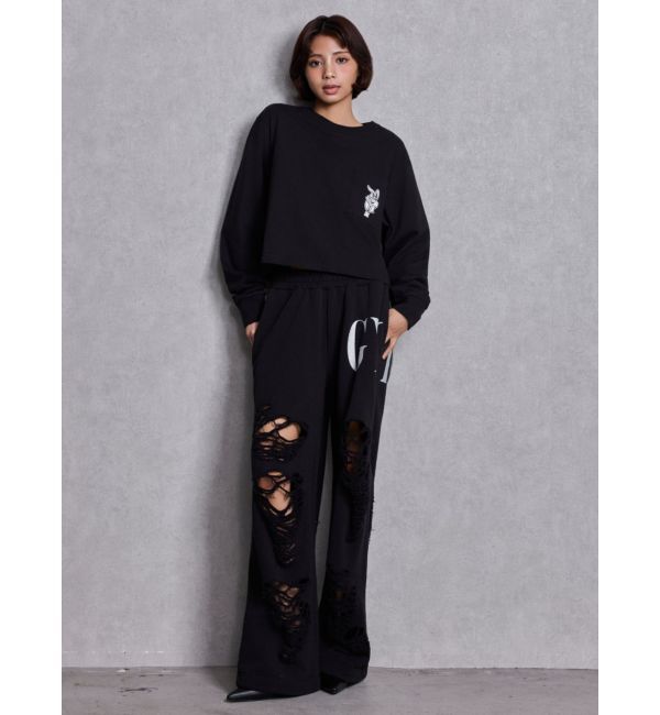 GYDA「GYDA&times;DC ダメージSPARKLE LOGOスウェットパンツ」|その他|