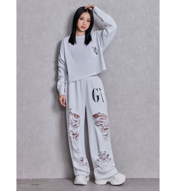GYDA「GYDA&times;DC ダメージSPARKLE LOGOスウェットパンツ」|その他|