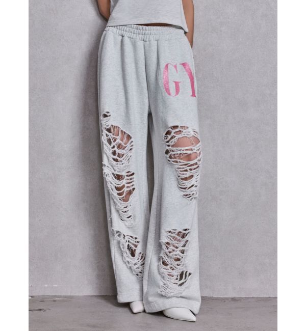 GYDA「GYDA&times;DC ダメージSPARKLE LOGOスウェットパンツ」|その他|グレー