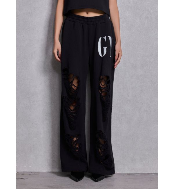 GYDA「GYDA&times;DC ダメージSPARKLE LOGOスウェットパンツ」|その他|ブラック