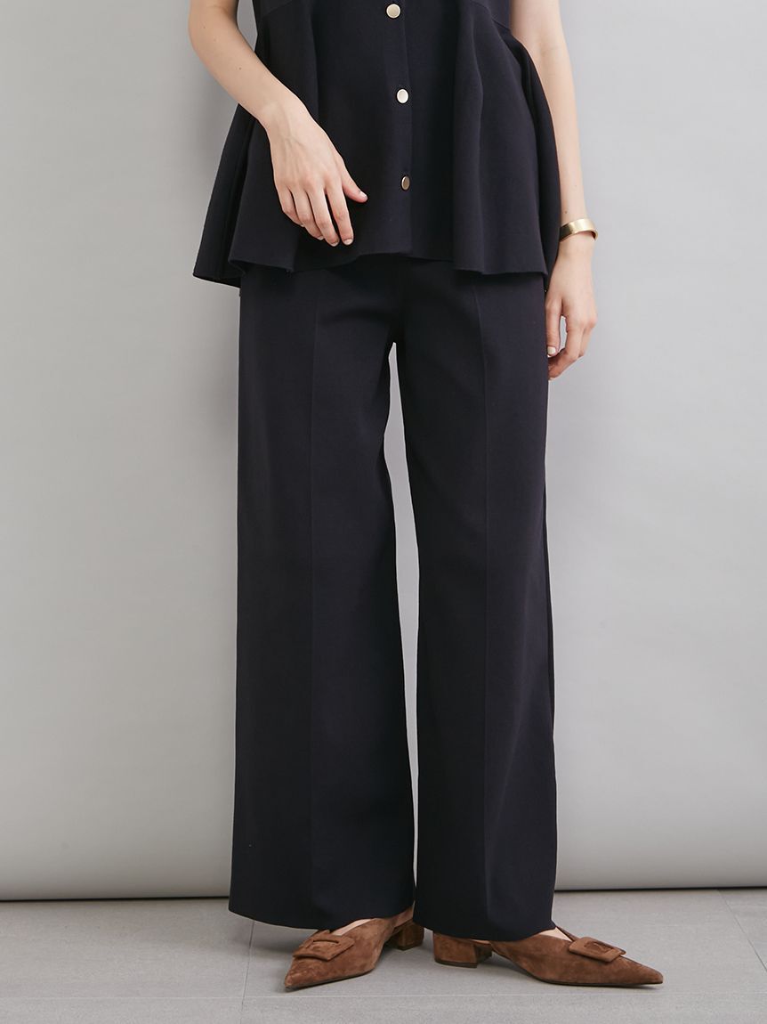 Mila Owen「センタープレス風ニットパンツ」|チノ|