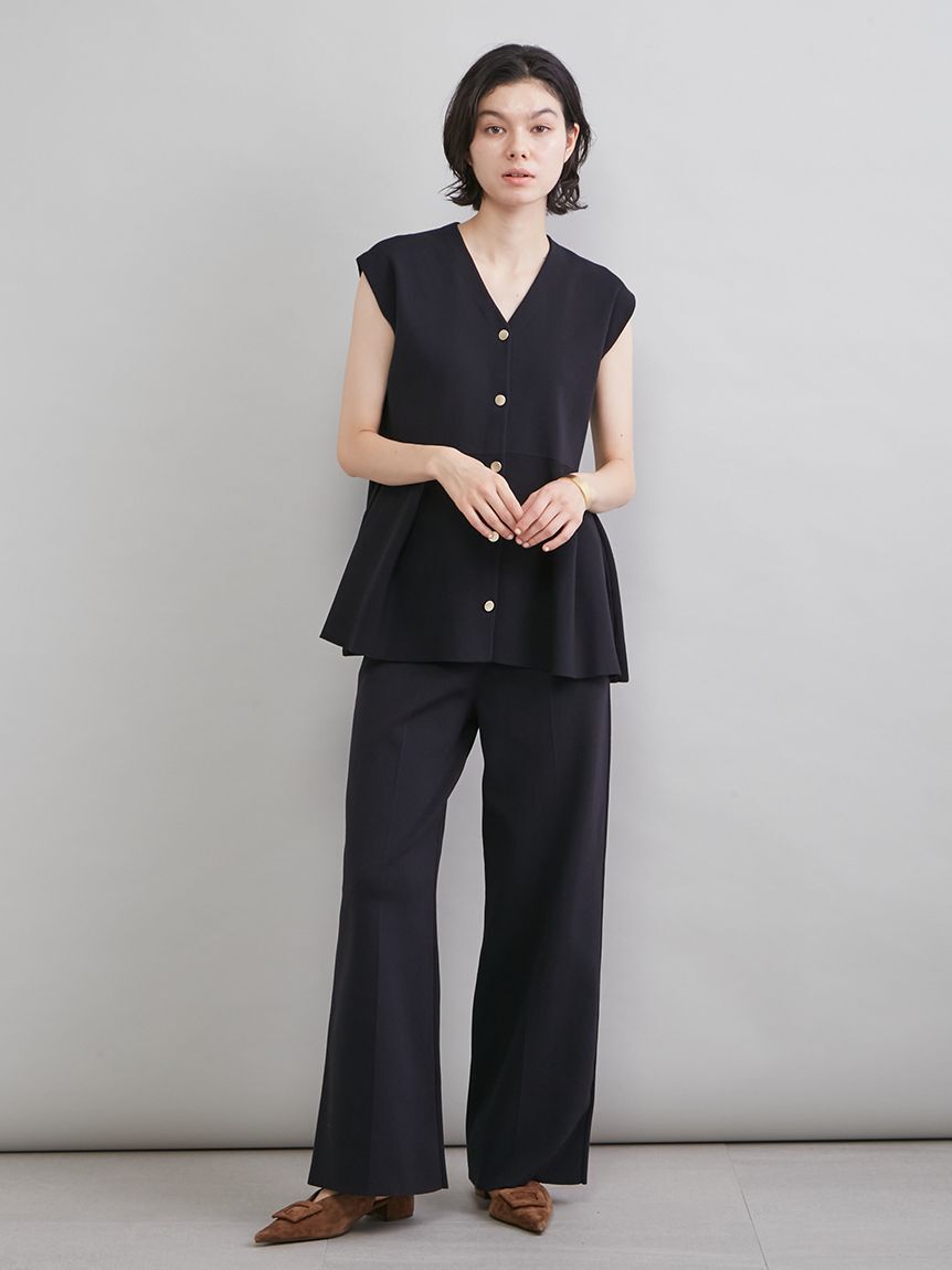 Mila Owen「センタープレス風ニットパンツ」|チノ|