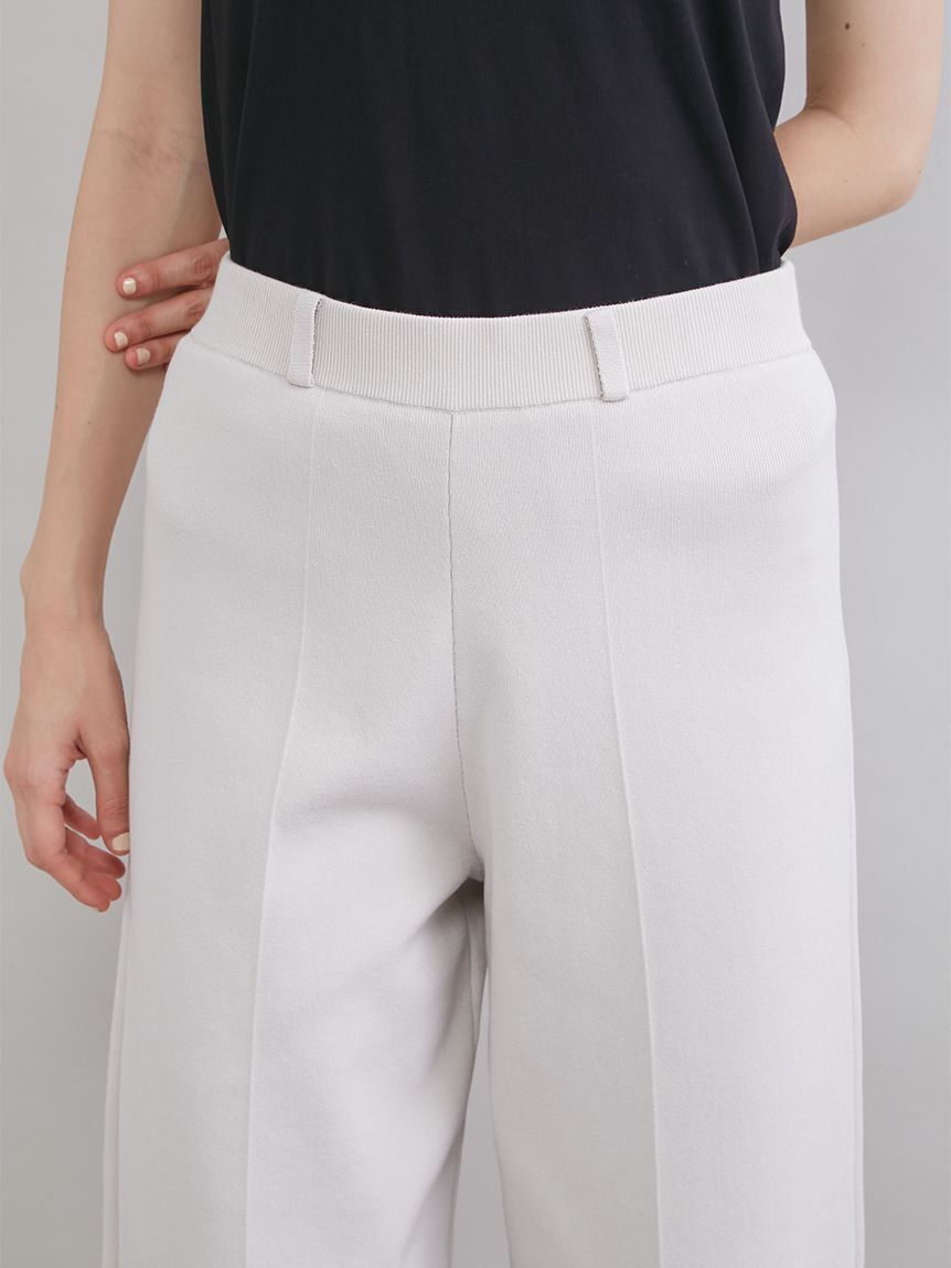 Mila Owen「センタープレス風ニットパンツ」|チノ|