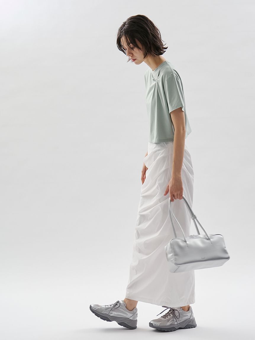 emmi atelier「【em】emmiロゴクロップドTシャツ/UVカット/接触冷感」|Tシャツ・カットソー|