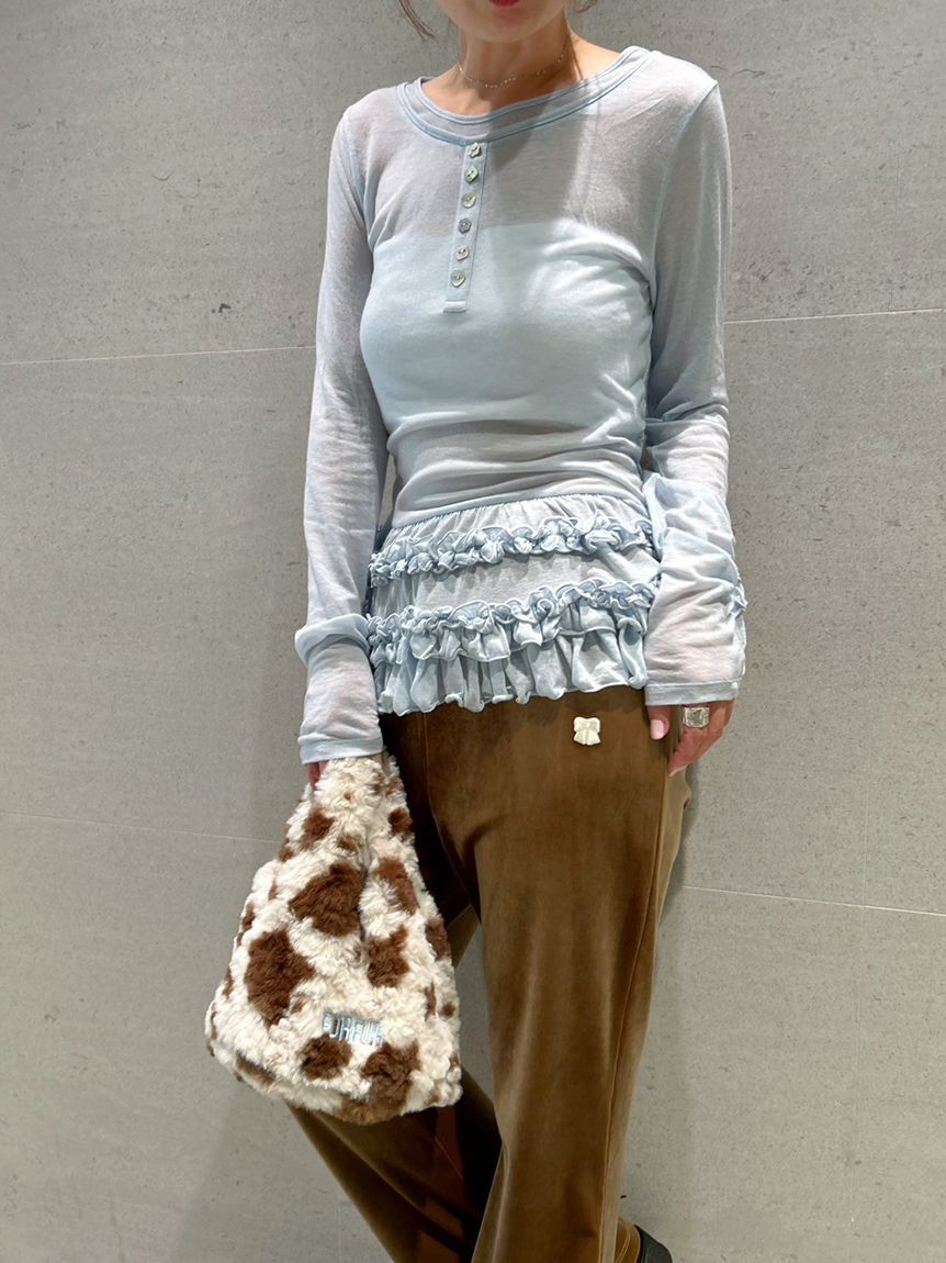 FURFUR「裾フリルジャージートップス」|Tシャツ・カットソー|