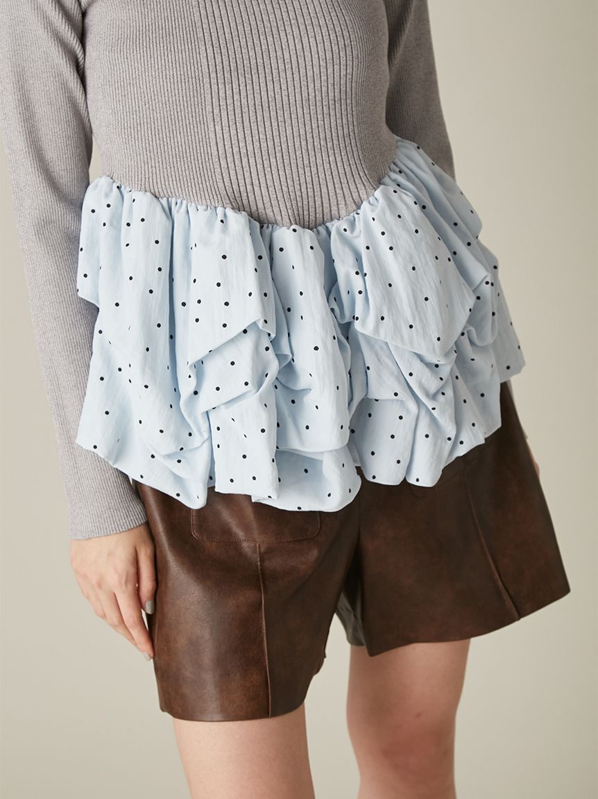 FURFUR「バルーンドッキングリブニットプルオーバー」|ニット・セーター|