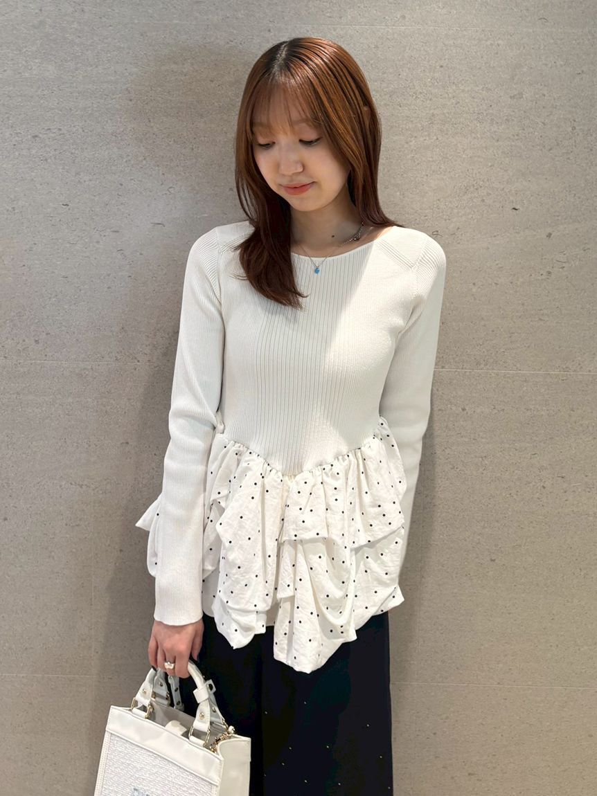 FURFUR「バルーンドッキングリブニットプルオーバー」|ニット・セーター|