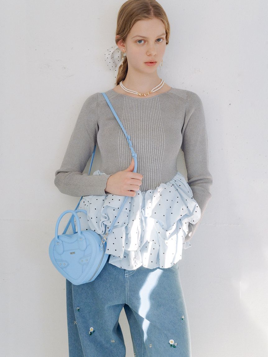 FURFUR「バルーンドッキングリブニットプルオーバー」|ニット・セーター|GRY