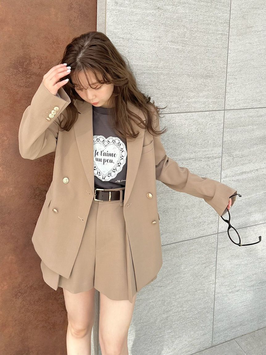 LILY BROWN「ハートモチーフプリントTシャツ」|Tシャツ・カットソー|