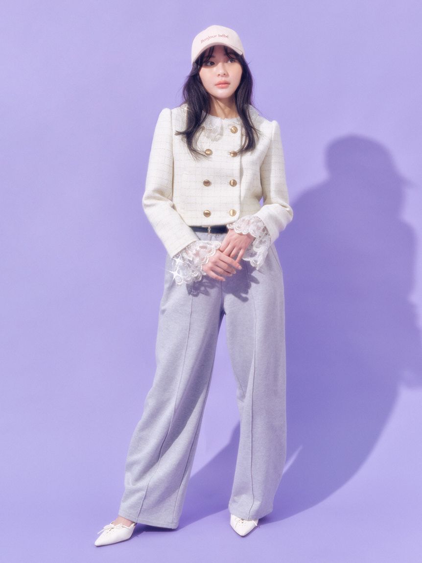 LILY BROWN「【WEB限定カラー】[L.B CANDY STOCK]スカラップビジューアタッチドジャケット」|テーラードジャケット|