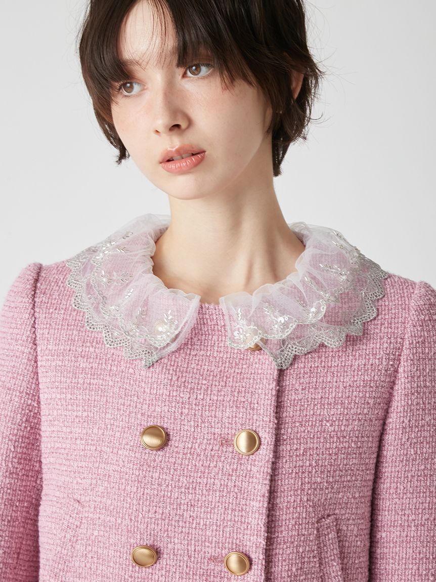 LILY BROWN「【WEB限定カラー】[L.B CANDY STOCK]スカラップビジューアタッチドジャケット」|テーラードジャケット|