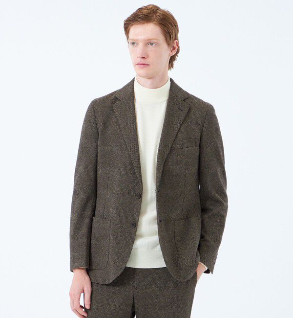 MACKINTOSH PHILOSOPHY「テーラードジャージー ジャケット グレンチェック/千鳥」|テーラードジャケット|ダークブラウン