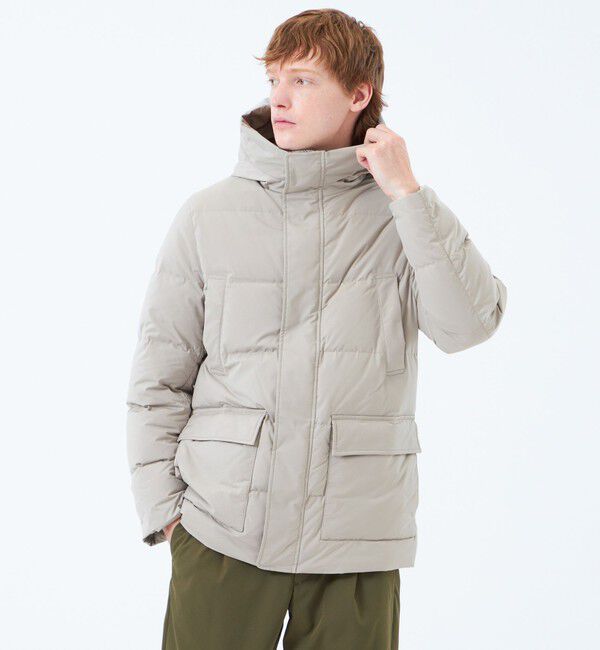 MACKINTOSH PHILOSOPHY「メモリーストレッチ　フーデッドダウンブルゾン」|ブルゾン・スタジャン|ベージュ