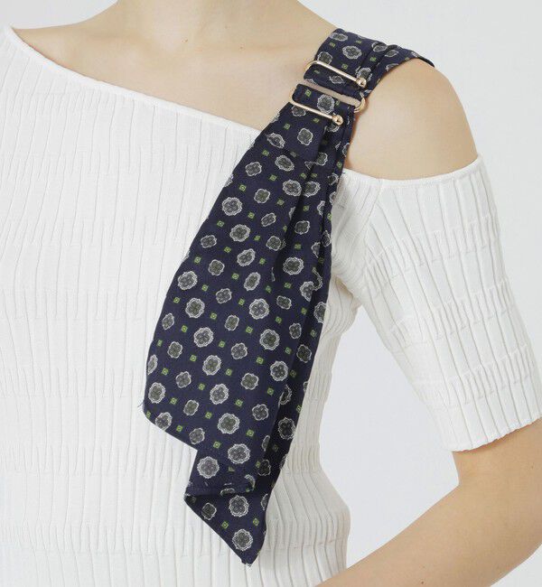  「スカーフコンビカットアウトニット」|ニット・セーター|