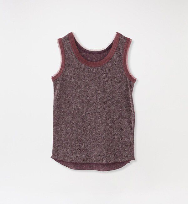  「ラメリブタンクトップ」|Tシャツ・カットソー|レッド