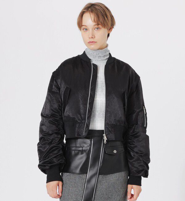  「コンパクトギャザーMA-1」|ブルゾン・スタジャン|ブラック