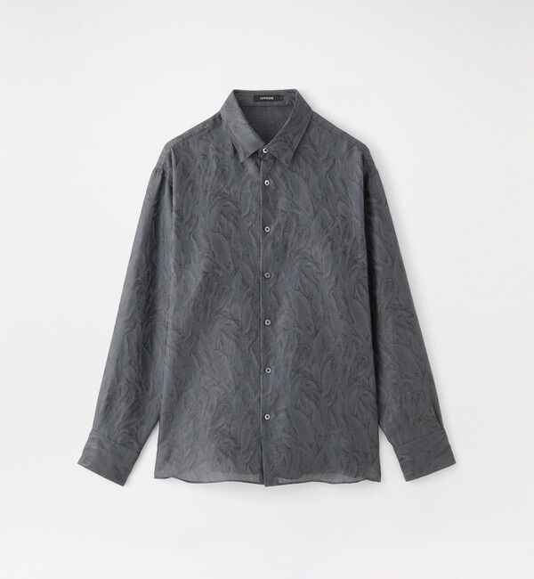  「シアーアブストラクトジャガードシャツ」|シャツ・ブラウス|グレー