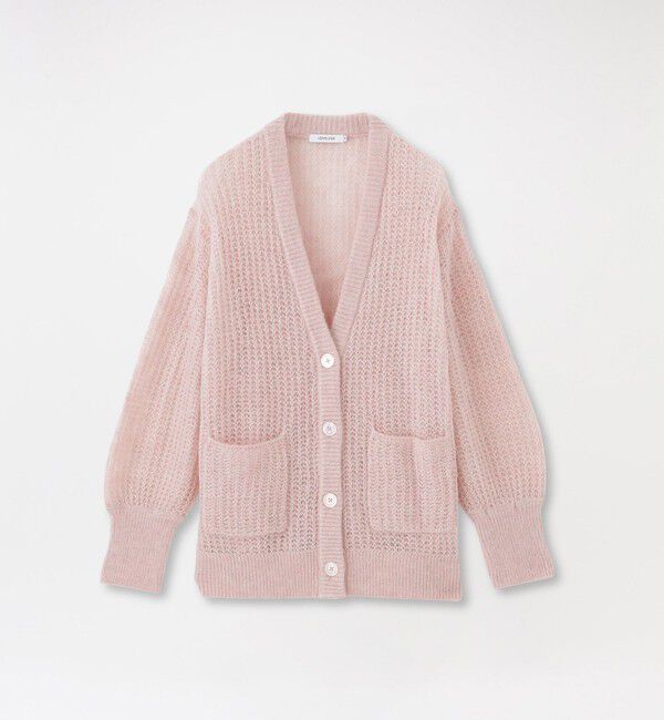  「メッシュニットオーバーカーディガン」|ニット・セーター|ピンク
