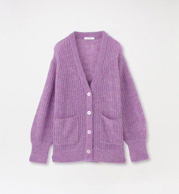  「メッシュニットオーバーカーディガン」|ニット・セーター|パープル