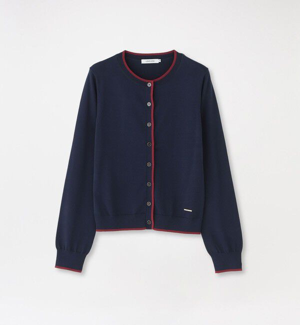  「パイピングニットカーディガン」|ニット・セーター|ブルー3