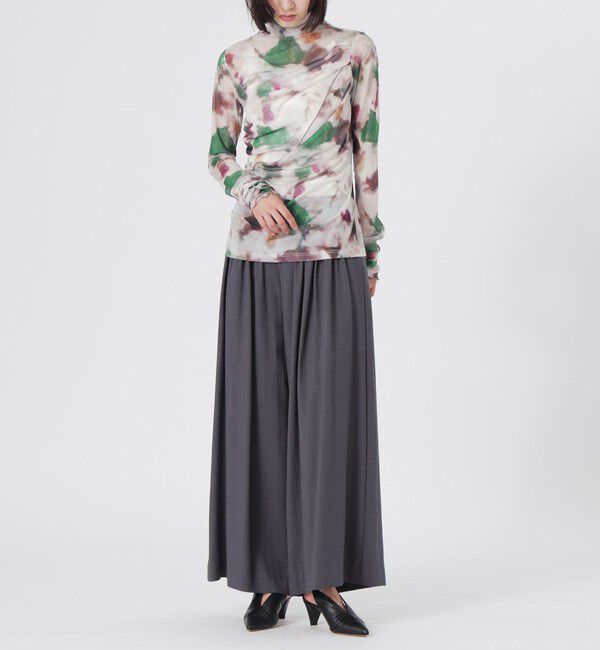  「フロントタックワイドパンツ」|スラックス|