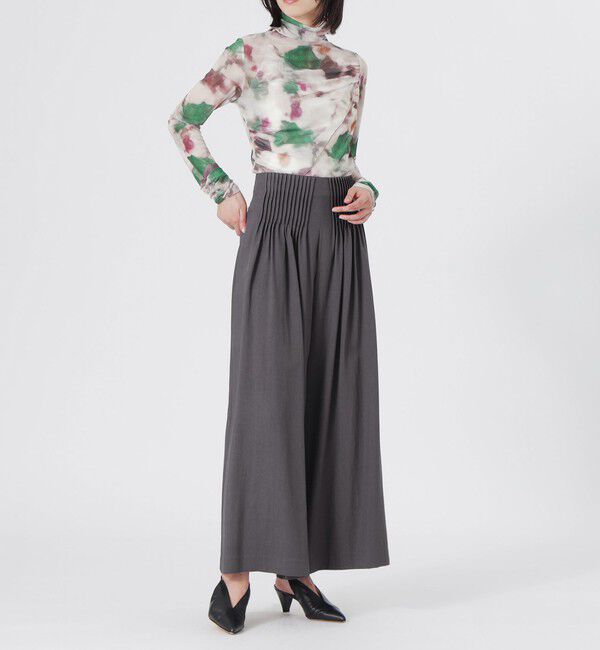  「フロントタックワイドパンツ」|スラックス|