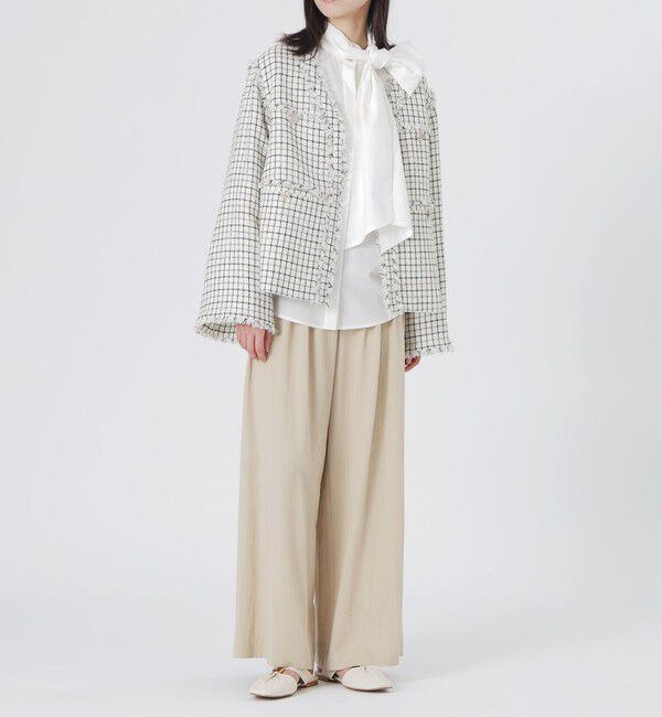  「フロントタックワイドパンツ」|スラックス|