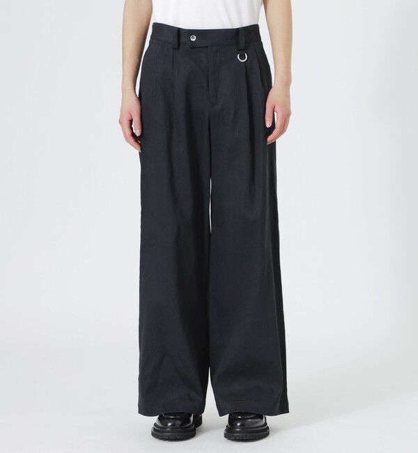  「2タックブラックバギーデニム」|デニム|